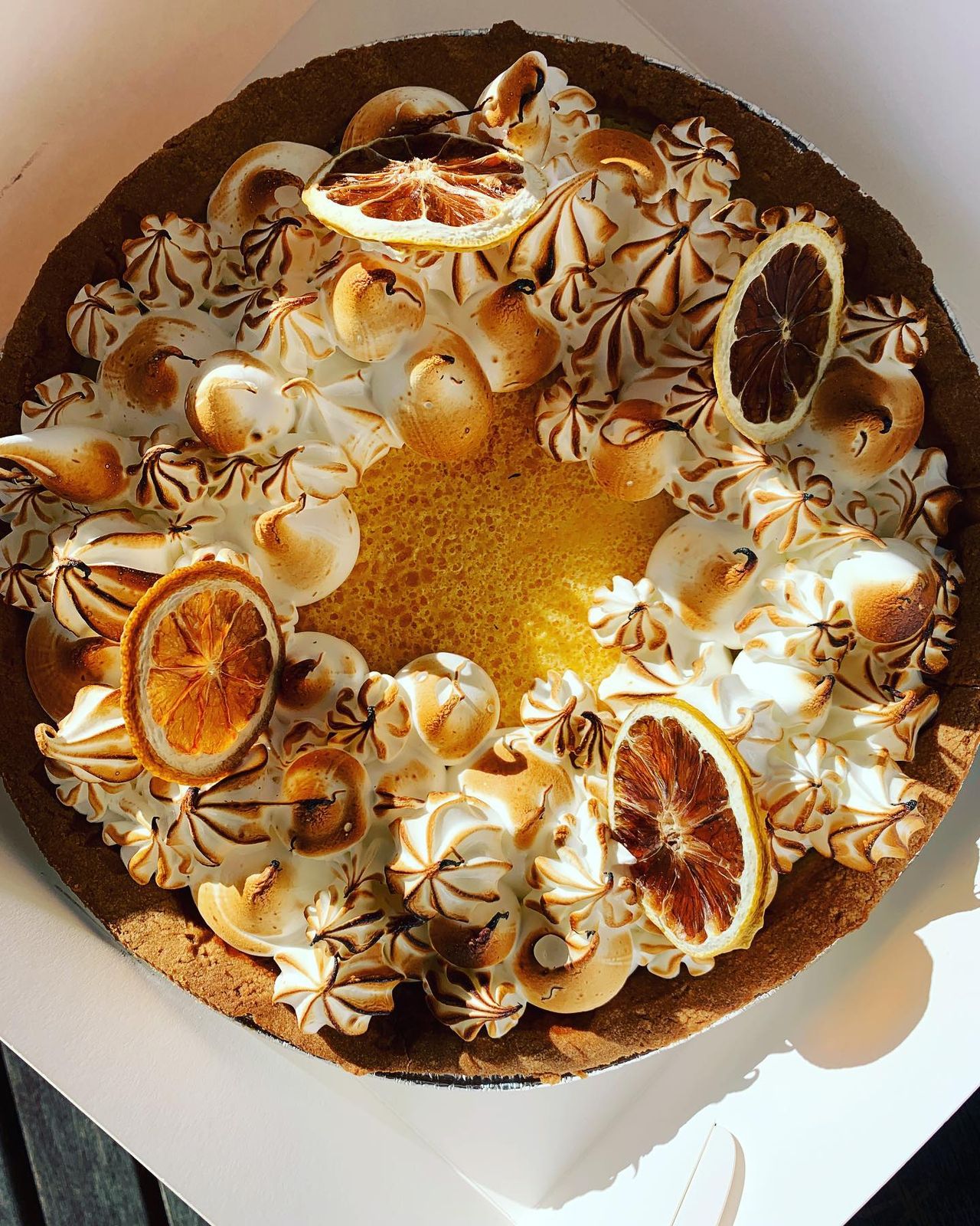 Golden caramelised dessert tart
